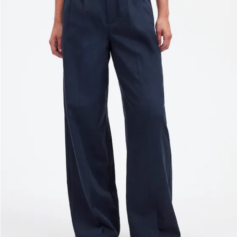Madewell The Harlow Wide-Leg Pant in Drapey Twill size 4 in Deep Indigo - Picture 2 of 10